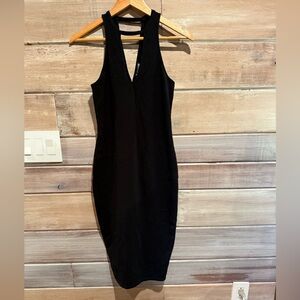 Express Black Bodycon V-Neck Cocktail Dress Size Small